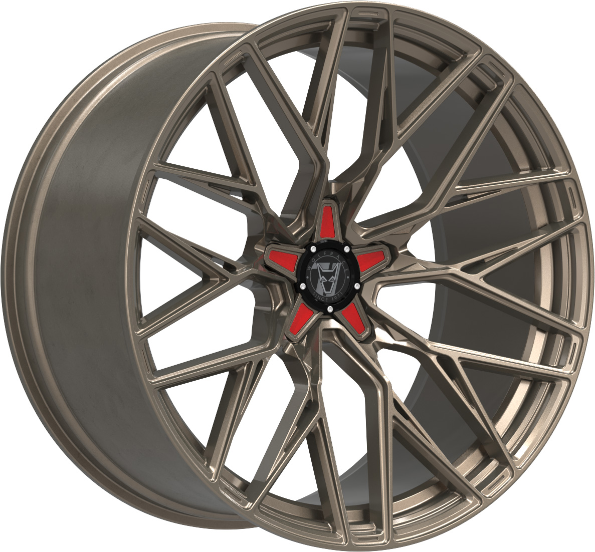 Jante alu Demon Wheels 71 Munich GTR CUSTOM Racing Bronze Red Inserts