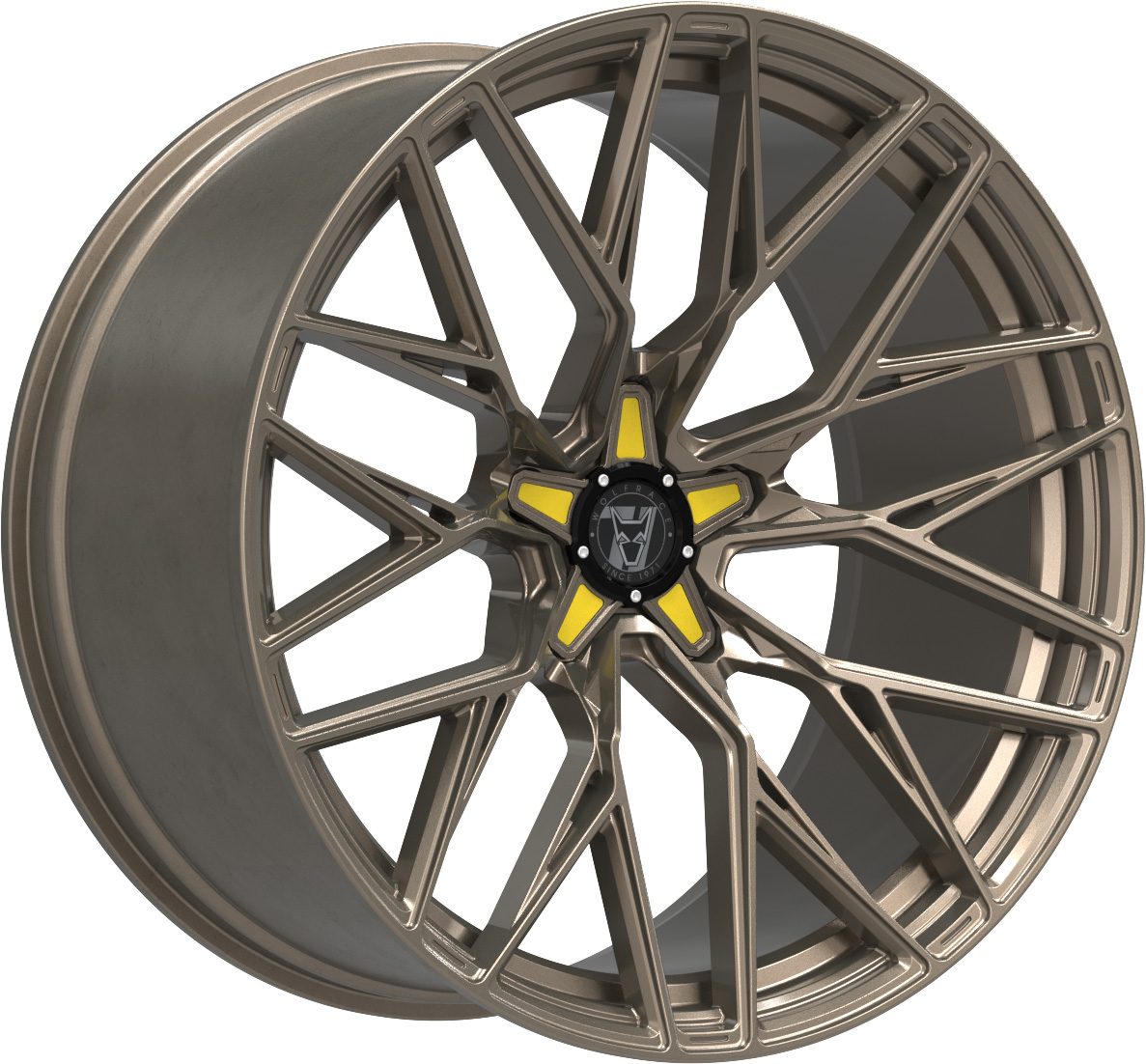 Jante alu Demon Wheels 71 Munich GTR CUSTOM Racing Bronze Yellow Inserts