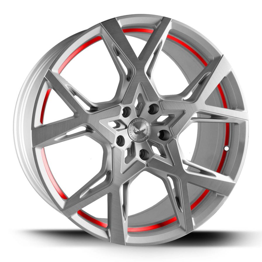 Barracuda PROJECT X Surface en argent brossé Liseret de couleur rouge