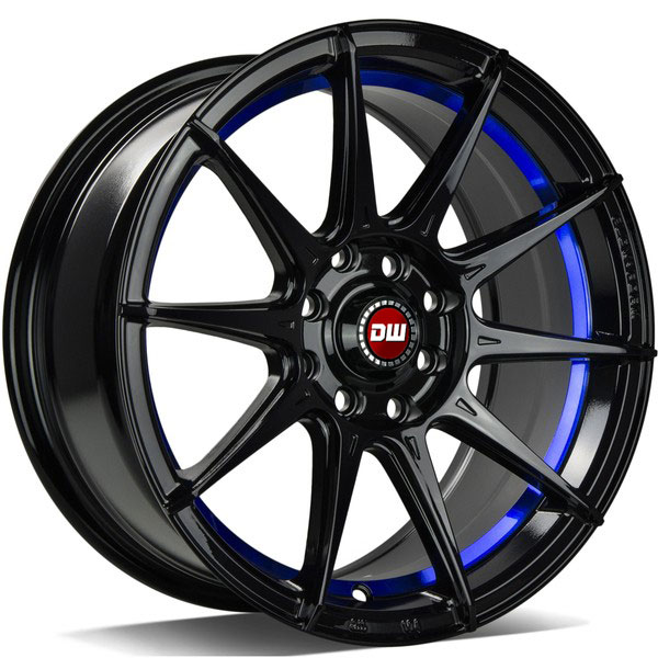 DW Wheels DWCF-F GLOSS BLACK BLUE BARREL