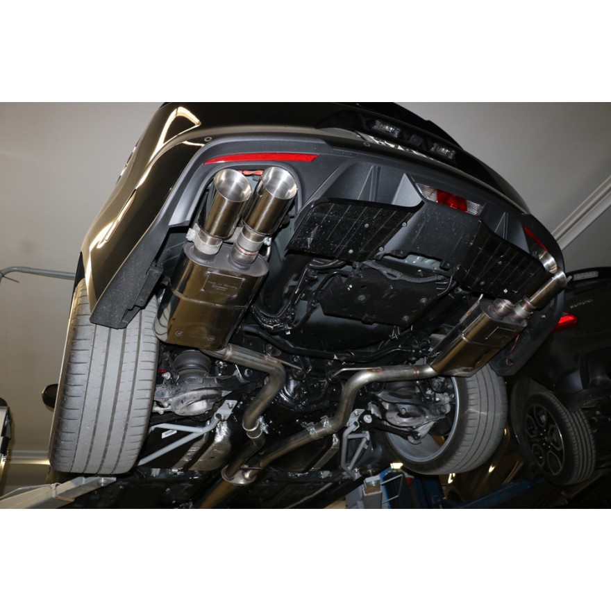 Silencieux arrière duplex inox 2x100mm type 25 pour FORD MUSTANG MK6 FACELIFT COUPE/CABRIOLET