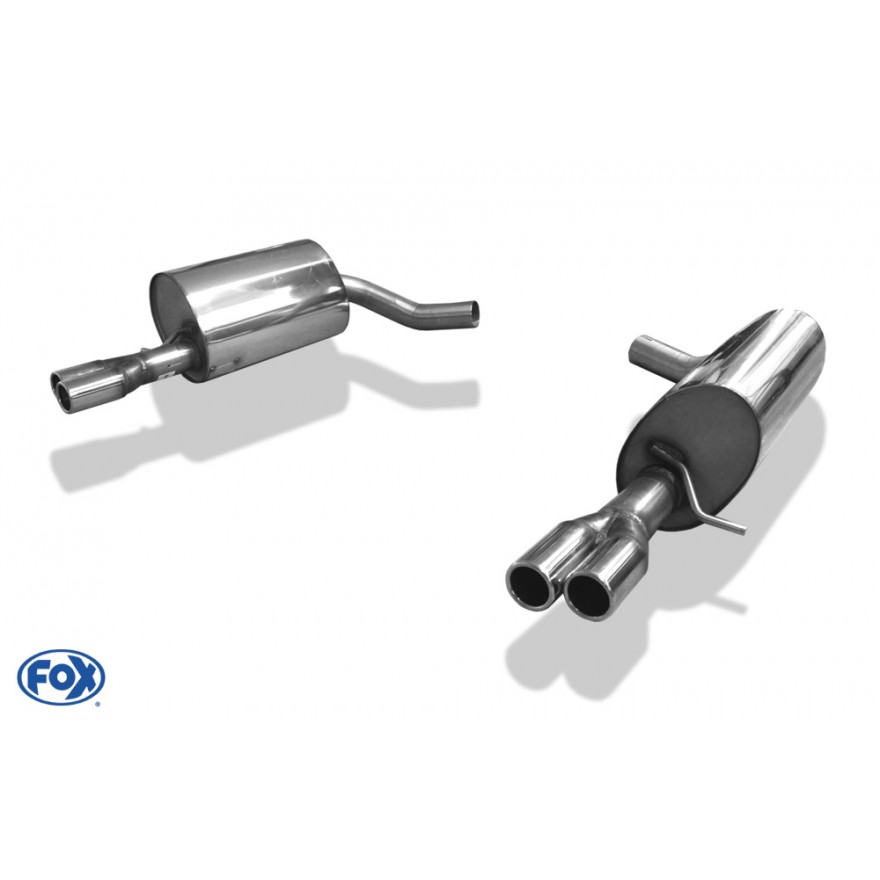 Silencieux arrière duplex inox 2x60mm type 12 pour JAGUAR S-TYPE R TYPE CCX