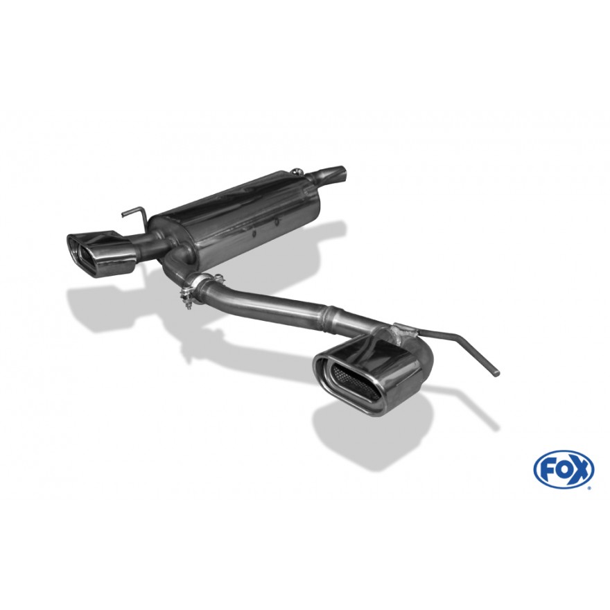 Silencieux arrière duplex inox 2x76mm type 18 pour VOLKSWAGEN GOLF CABRIOLET MK3