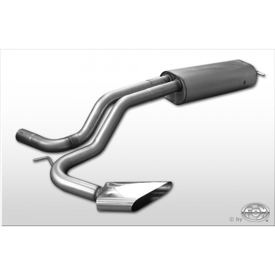 Silencieux arrière "Side Pipe" inox 1x130x50mm type 50 pour VOLKSWAGEN GOLF MK4