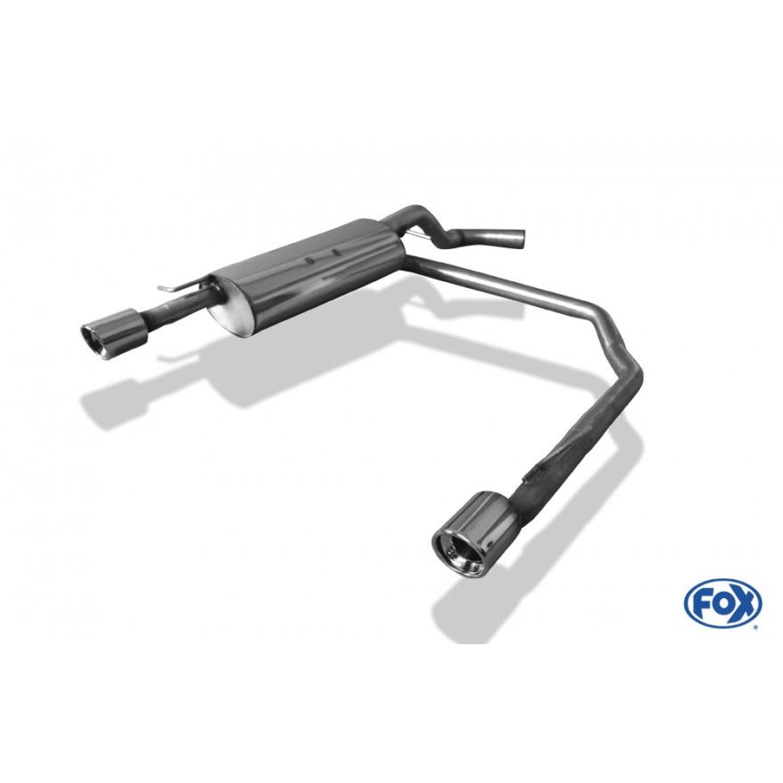 Silencieux arrière duplex "look R32" inox 1x90mm type 17 pour VOLKSWAGEN GOLF MK4