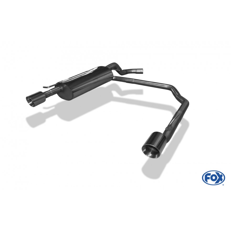 Silencieux arrière duplex "look R32" inox 1x90mm type 25 pour VOLKSWAGEN GOLF MK4
