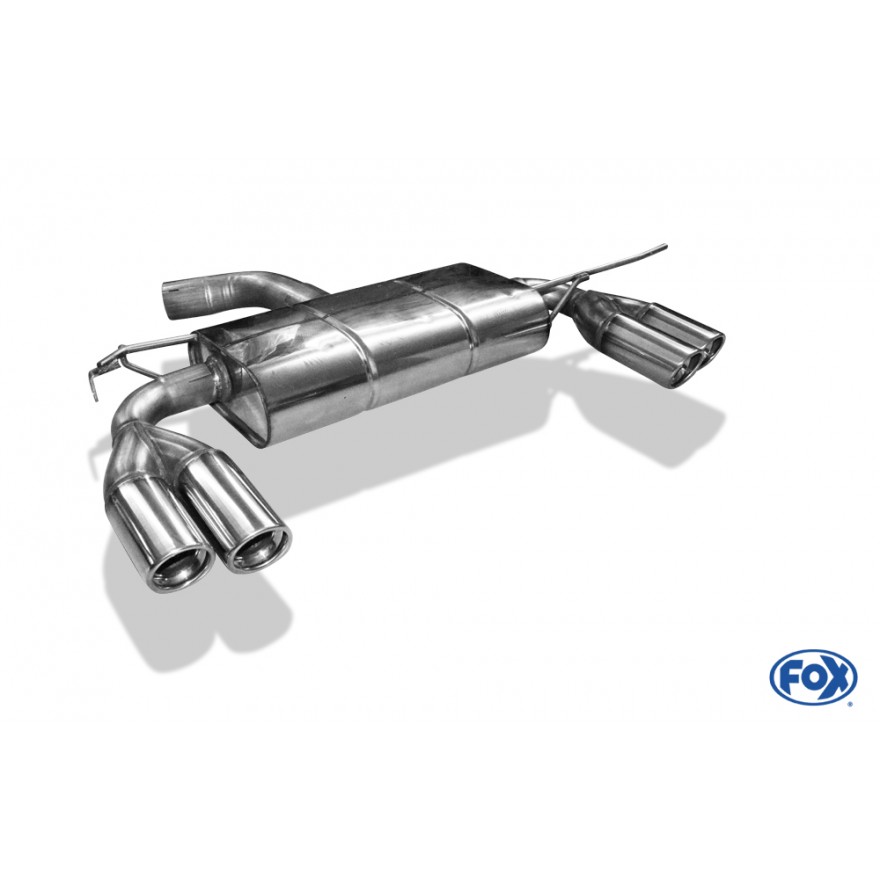 Silencieux arrière duplex inox 2x76mm type 17 pour VOLKSWAGEN GOLF MK5