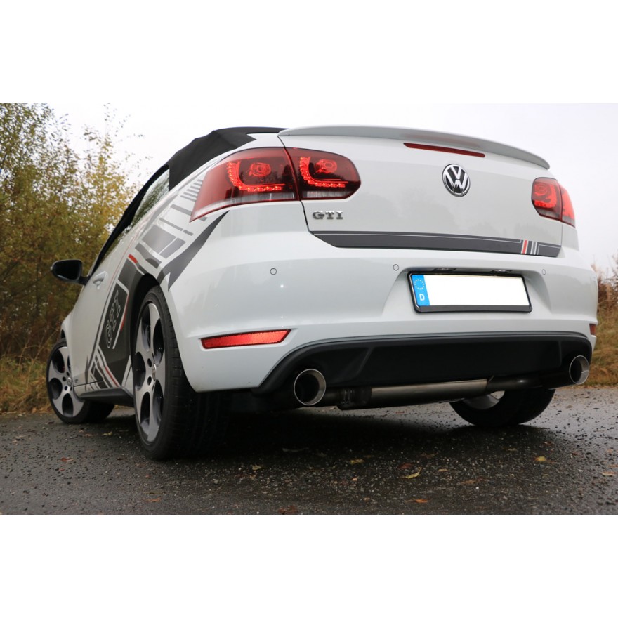 Silencieux arrière duplex inox 1x100mm type 25 pour VOLKSWAGEN GOLF CABRIOLET GTI MK6