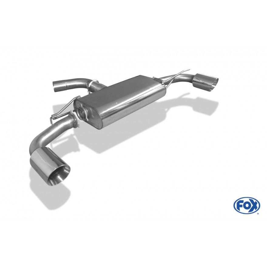 Silencieux arrière duplex inox 1x100mm type 25 (look GTI) pour VOLKSWAGEN GOLF MK6