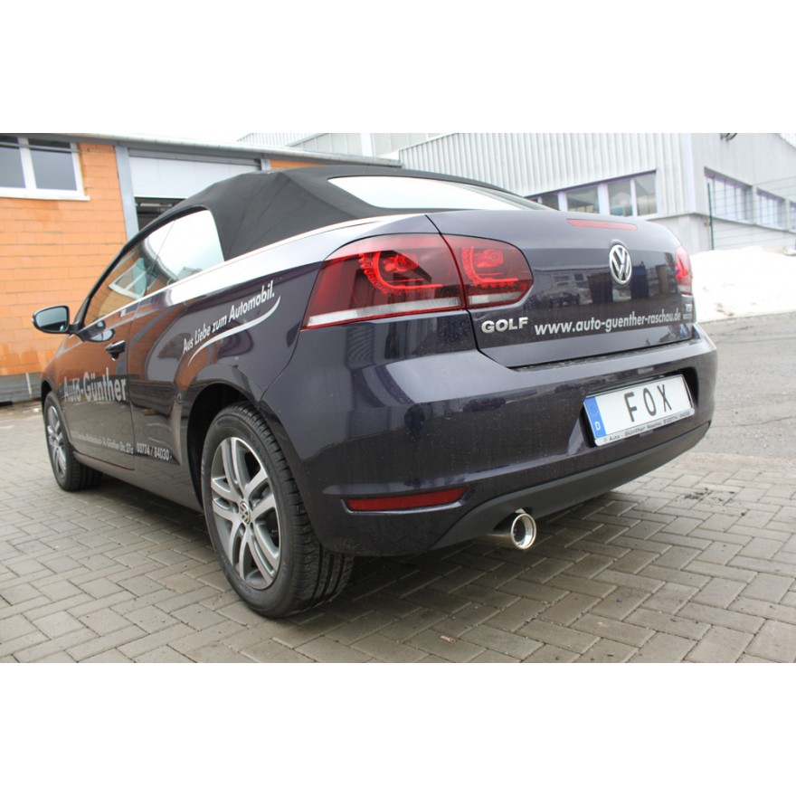 Silencieux arrière inox 1x90mm type 13 pour VOLKSWAGEN GOLF CABRIOLET MK6