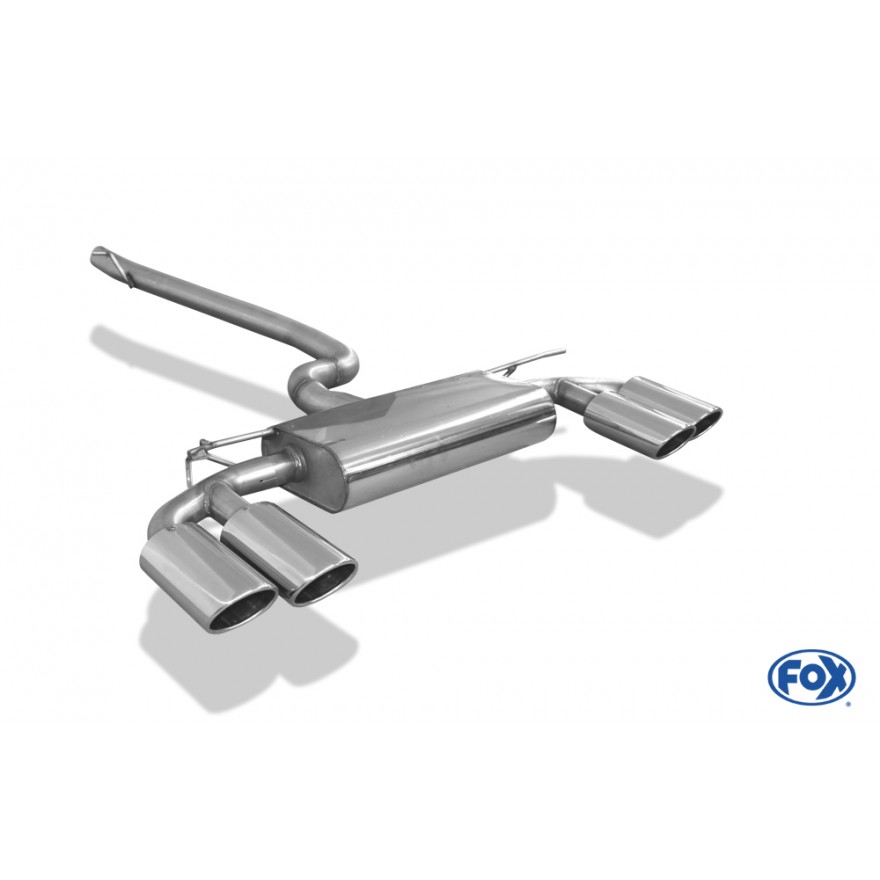 Silencieux arrière duplex inox 2x115x85mm type 32 "look R" pour VOLKSWAGEN GOLF TDI 4-MOTION MK7