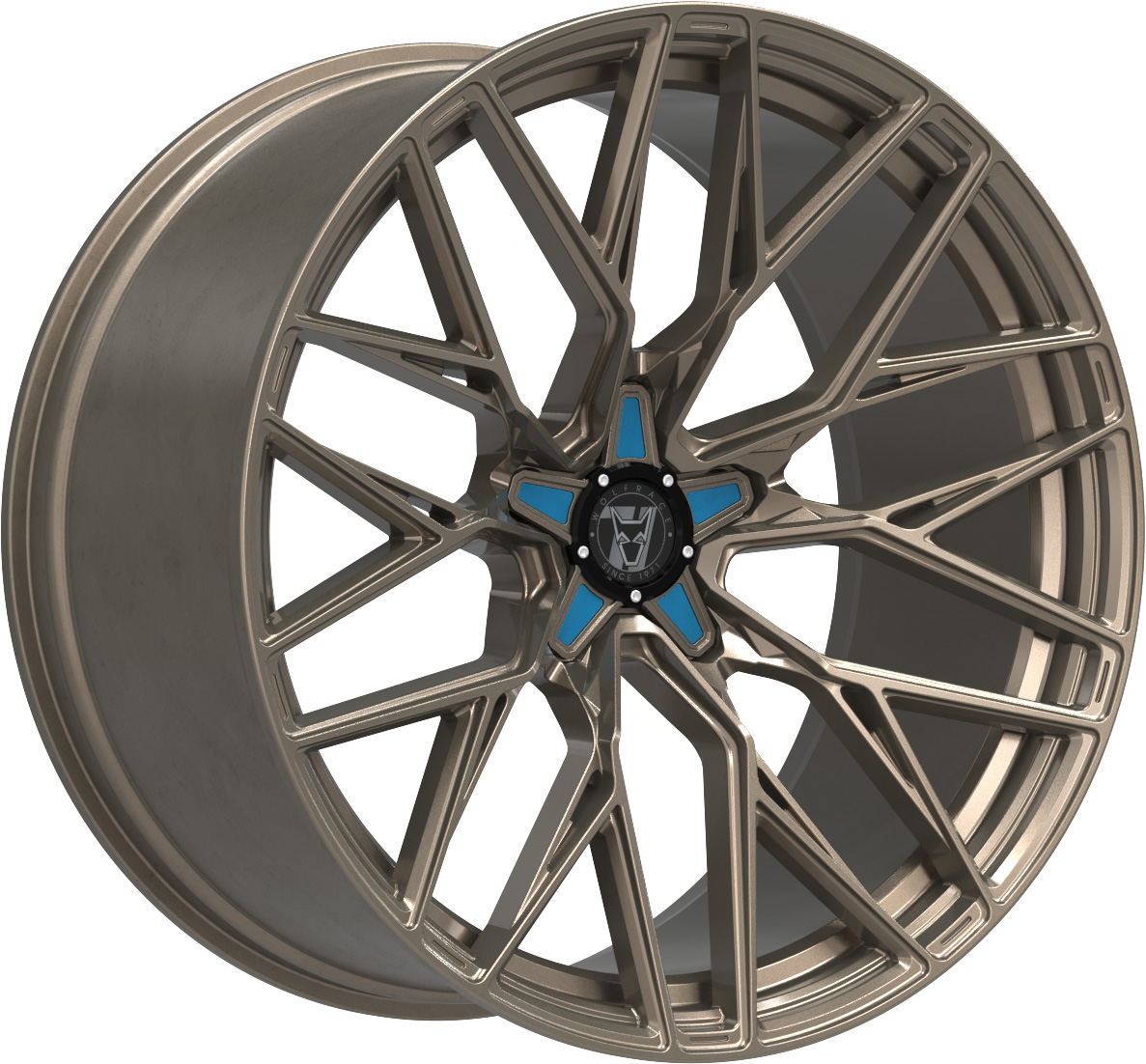 Jante alu Demon Wheels 71 Wolfsburg GTR CUSTOM Racing Bronze Blue Inserts