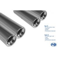 Silencieux arrière duplex inox 2x80mm type 13 pour FORD MONDEO MK4 (COFFRE)