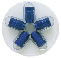BOUCHONS DE VALVES HEXAGONAUX BLEUS 5PCS
