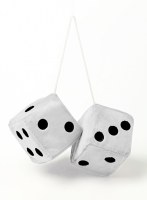 DOUBLE DE EN PELUCHE A SUSPENDRE 9 X 9 CM BLANC