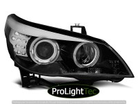 PHARES HEADLIGHTS ANGEL EYES BLACK LED INDICATOR fits BMW E60/E61 03-07 (la paire) [eclcdt_tec_LPBMC1]