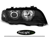 PHARES HEADLIGHTS ANGEL EYES LED BLACK fits BMW E46 05.98-08.01 S/T (la paire) [eclcdt_tec_LPBMG1]