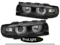 PHARES HEADLIGHTS ANGEL EYES LED 3D BLACK fits BMW E38 94-01 (la paire) [eclcdt_tec_LPBML6]