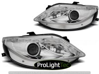 PHARES HEADLIGHTS DAYLIGHT CHROME with LED INDICATOR fits SEAT IBIZA 6J 06.08-12 (la paire) [eclcdt_tec_LPSE33]