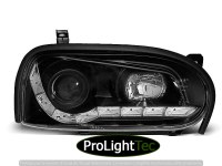 PHARES HEADLIGHTS DAYLIGHT BLACK fits VW GOLF 3 09.91-08.97 (la paire) [eclcdt_tec_LPVW43]