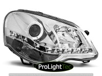 PHARES HEADLIGHTS DAYLIGHT CHROME fits VW POLO 9N3 04.05-09 (la paire) [eclcdt_tec_LPVWA5]