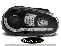PHARES HEADLIGHTS DAYLIGHT BLACK fits VW GOLF 4 09.97-09.03 (la paire) [eclcdt_tec_LPVWB2]