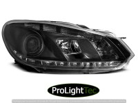 PHARES HEADLIGHTS TRUE DRL BLACK fits VW GOLF 6 10.08-12 (la paire) [eclcdt_tec_LPVWD1]