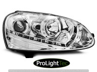 PHARES HEADLIGHTS DAYLIGHT CHROME fits VW GOLF 5 03-08 (la paire) [eclcdt_tec_LPVWD2]