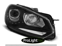 PHARES HEADLIGHTS TRUE DRL BLACK fits VW GOLF 6 10.08-12  (la paire) [eclcdt_tec_LPVWG3]