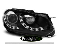 PHARES HEADLIGHTS DUAL TRUE DRL BLACK fits VW GOLF 6 10.08-12 (la paire) [eclcdt_tec_LPVWI7]
