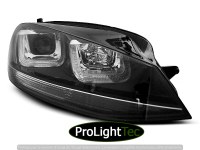 PHARES HEADLIGHTS U-LED LIGHT BLACK WITH BLACK LINE fits VW GOLF 7 11.12-17  (la paire) [eclcdt_tec_LPVWM3]