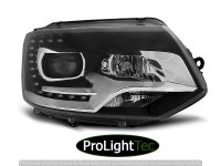 PHARES HEADLIGHTS TRUE DRL BLACK fits VW T5 2010-15 (la paire) [eclcdt_tec_LPVWM4]