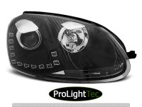 PHARES HEADLIGHTS TRUE DRL BLACK fits VW GOLF 5 10.03-09 (la paire) [eclcdt_tec_LPVWM6]