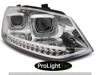 PHARES HEADLIGHTS U-LED LIGHT CHROME fits VW POLO 6R 09-03.14 (la paire) [eclcdt_tec_LPVWM9]