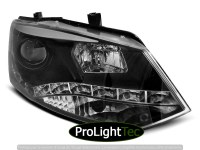 PHARES HEADLIGHTS TRUE DRL BLACK fits VW POLO 6R 09-03.14 (la paire) [eclcdt_tec_LPVWN4]