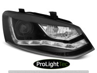 PHARES HEADLIGHTS DAYLIGHT BLACK fits VW POLO 6R 09-03.14 (la paire) [eclcdt_tec_LPVWN6]