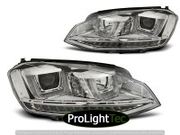 PHARES HEADLIGHTS U-LED LIGHT DRL CHROME fits VW GOLF 7 11.12-17  (la paire) [eclcdt_tec_LPVWP0]