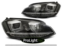 PHARES HEADLIGHTS U-LED LIGHT DRL BLACK fits VW GOLF 7 11.12-17 (la paire) [eclcdt_tec_LPVWP1]