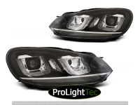 PHARES HEADLIGHTS U-LED LIGHT DRL BLACK CHROME LINE fits VW GOLF 6 08-12 (la paire) [eclcdt_tec_LPVWP3]