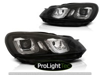 PHARES HEADLIGHTS U-LED LIGHT DRL BLACK BLACK LINE fits VW GOLF 6 08-12 (la paire) [eclcdt_tec_LPVWP4]