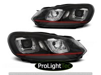 PHARES HEADLIGHTS U-LED LIGHT DRL BLACK RED LINE fits VW GOLF 6 08-12 (la paire) [eclcdt_tec_LPVWP5]