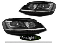 PHARES HEADLIGHTS U-LED LIGHT DRL BLACK fits VW GOLF 7 11.12-17 (la paire) [eclcdt_tec_LPVWP6]