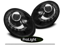 PHARES HEADLIGHTS DAYLIGHT BLACK fits VW NEW BEETLE 06-12 (la paire) [eclcdt_tec_LPVWS2]