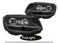 PHARES HEADLIGHTS TUBE LIGHT BLACK DRL SEQ fits VW T6 15-19 (la paire) [eclcdt_tec_LPVWT4]