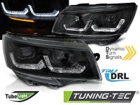 PHARES HEADLIGHTS TUBE LIGHT BLACK DRL SEQ fits VW T6.1 20- (la paire) [eclcdt_tec_LPVWU9]
