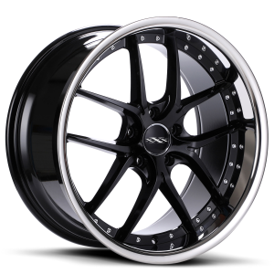 Jante alu XXX  61 Noir brillant avec lèvre en acier inoxydable [10x20] ET25 5x120