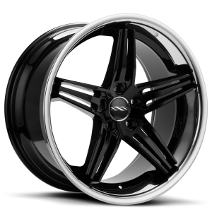 Jante alu XXX  63 Noir brillant avec lèvre en acier inoxydable [10.5x20] ET25 5x114.3