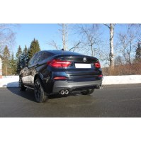 Silencieux arrière duplex inox 2x90mm type 17 pour BMW X4 TYPE F26 (avec Pack-M)