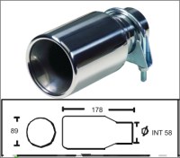 Embout d'échappement d´échappement Inox-sortie : 89 mm