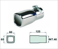 Embout d'échappement d´échappement Inox-sortie : 60x60 mm
